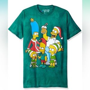 The Simpsons Family Christmas Tie Dye Short Sleeve T-Shirt
